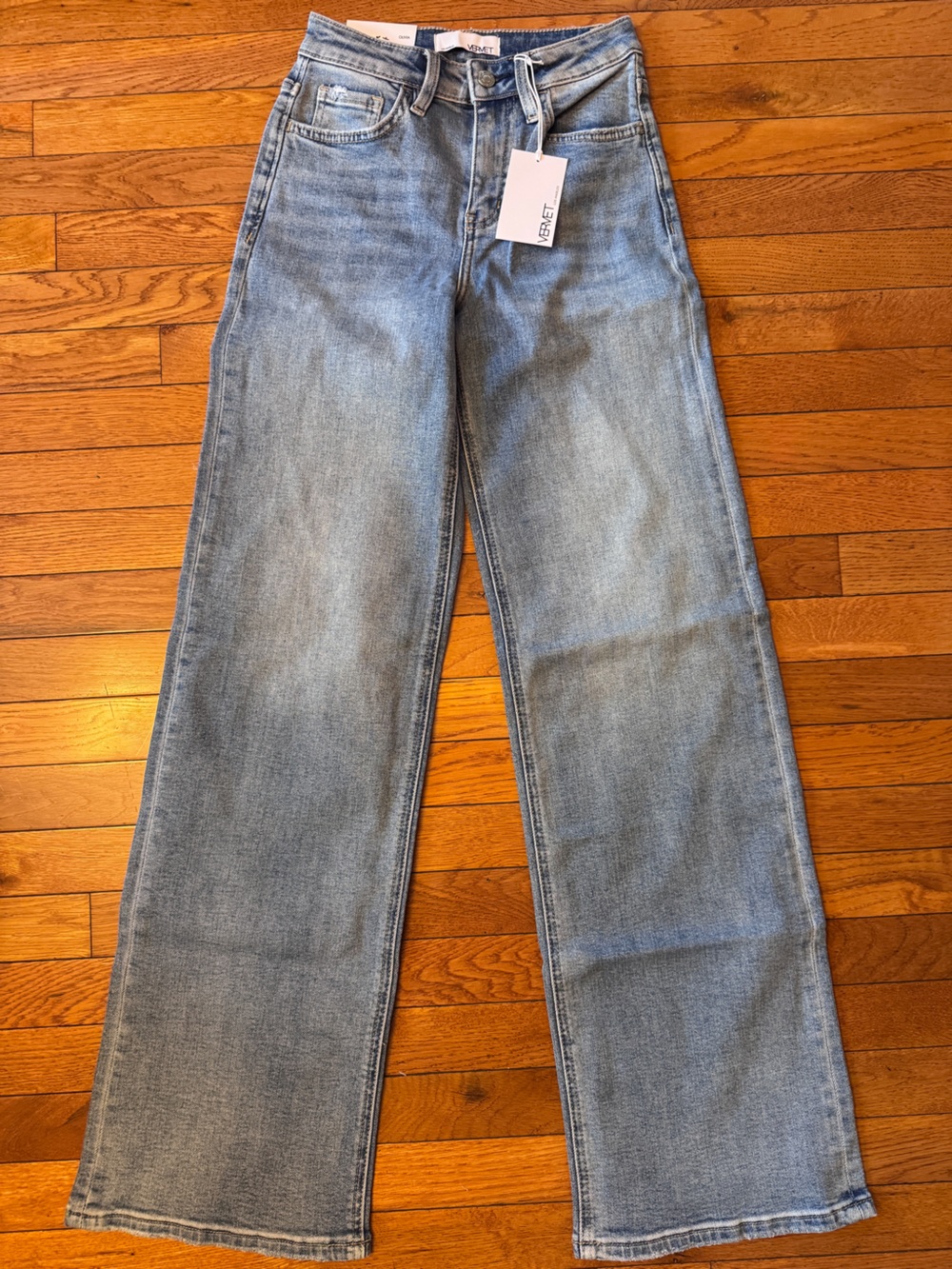 NWT Vervet by Flying Monkey Wide Leg High-Rise Women's Jeans Olivia in Hearten - Picture 6 of 7